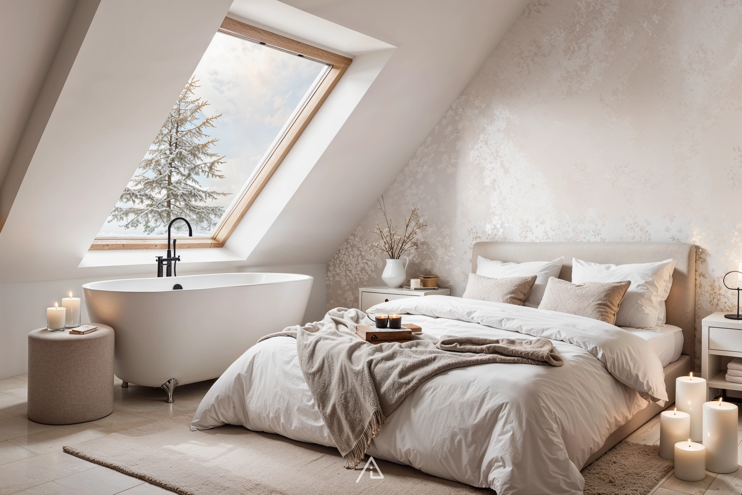The Art of Minimal Elegance: An All-White Apartment Concept - Attic