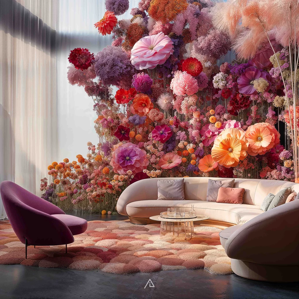 Imagined by AI - Floral Sophistication - Pink and orange flowers